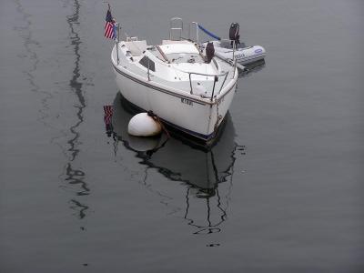 reflections in Vineyard Haven Harbor.JPG