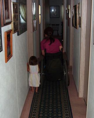 Following mom (15 months)