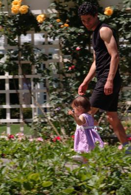 Along side daddy (15 months)