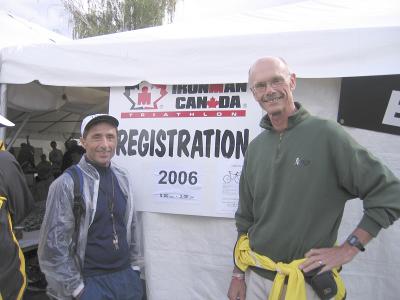 Mark and I signing up for 2006 ( quite nuts ! )