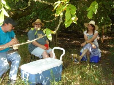 Irwin, Howie and Martha sitting in the shade.313.jpg