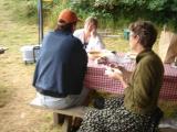 Skip, Sheila and Catherine chat it up over bacon and eggs.  542.jpg