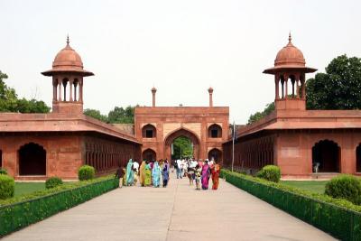 The wall around the Taj Mahal, India