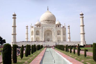 Laser straight line, Taj Mahal, India