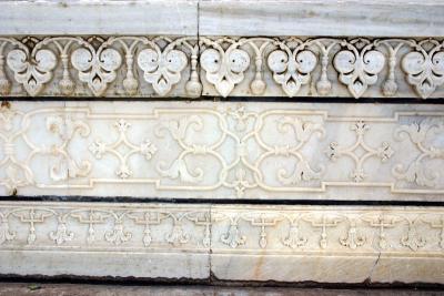 The base of the Taj Mahal, India