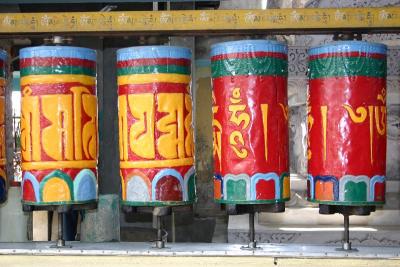 Coloured Prayer wheels, Mcleod Ganj