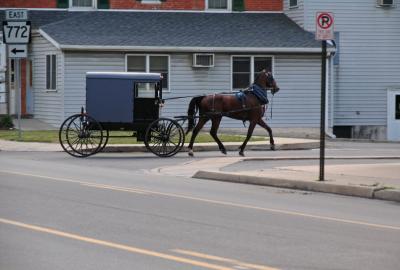 In town the horse and buggy
