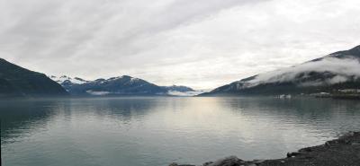 Whittier view of the glacier mountains Pano.jpg