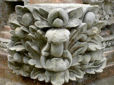 Stone carved floral decoration at Gunung Kawi