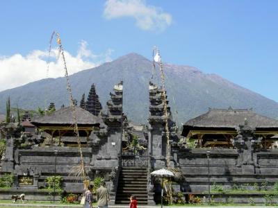 Gunung Agung dominates the horizon behind Pura Besakih