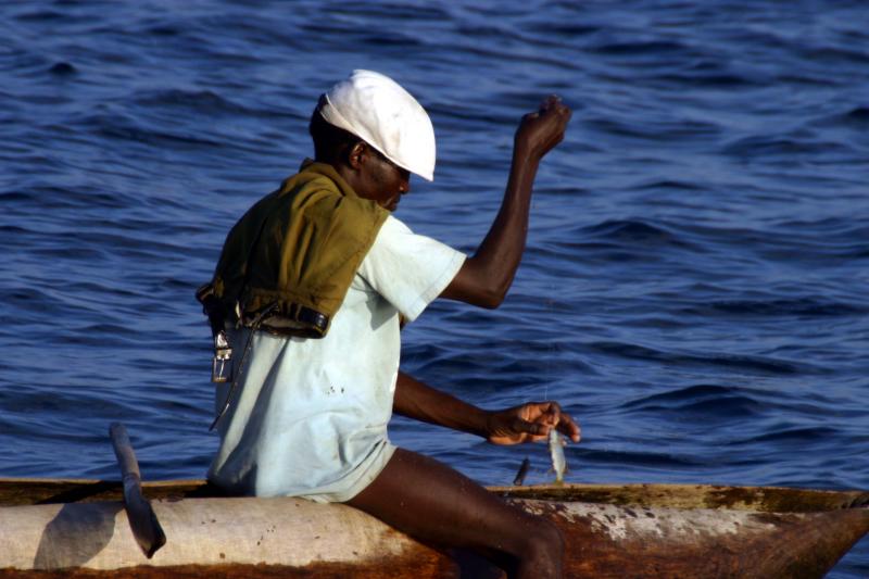 Lake Malawi - fisherman with fish