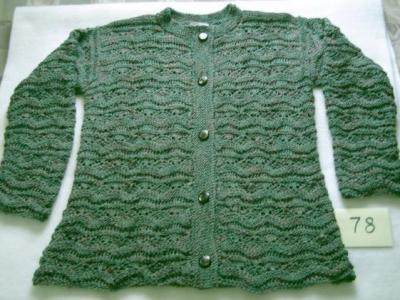 Green mottled cotton cardigan #78
