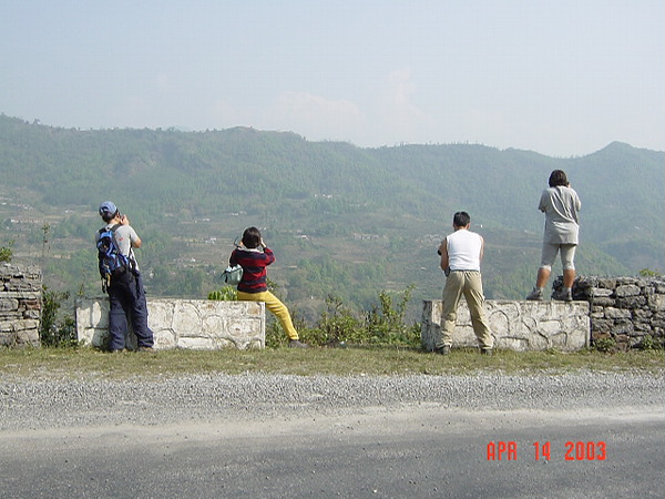 Areeya, Ornprapid, Khanh, and Orakarn Taking Photos near Pokahara