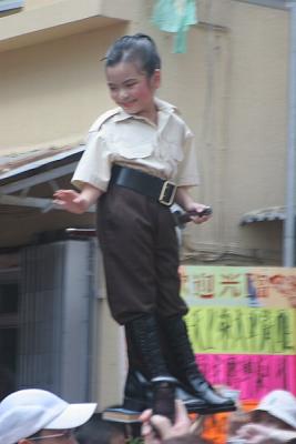 Child Dressed as Japanese Officer (Closer)