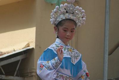 Child Dressed in Blue Traditional Dress (Closer)
