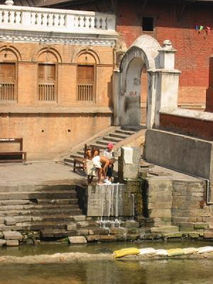 Cleansing at Bank of Pashupatinath Temple
