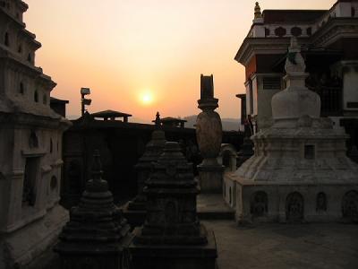 Sun Setting at Swayambhunath Complex