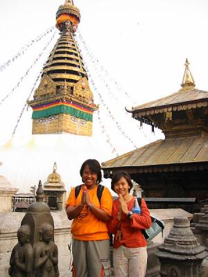 Orakarn and Omprapid at Swayambhunath Stupa
