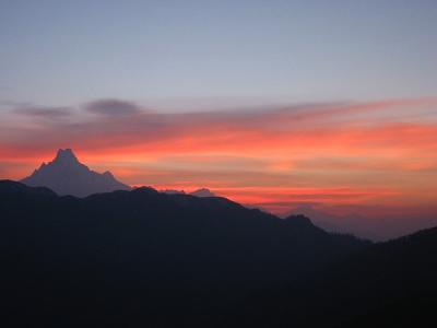 Fiery Dawn at Annapurna Ranges