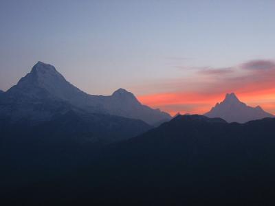 Fiery Dawn at Annapurna Ranges (Left More)