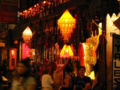 Areeya with Lamps in Kathmandu