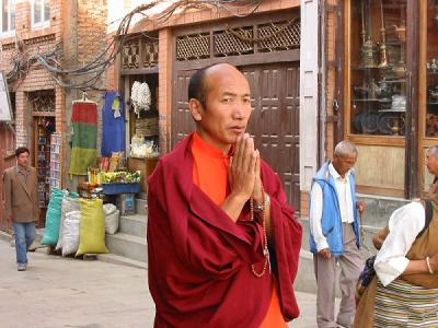 Tibetain Priest at Boudhanath Stupa