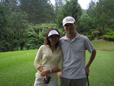 Joyce and Khanh at the golf course