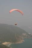 Pink Paraglider over Big Wave Bay
