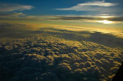 Sunset above the clouds