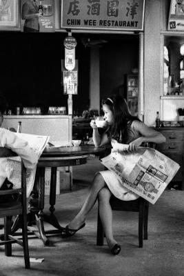 1965 Sarawak - Girl in a coffee shop
