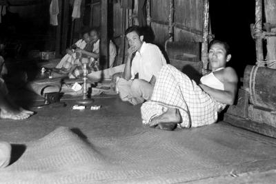 1964 Sarawak - Longhouse verandah in Ulu Baram