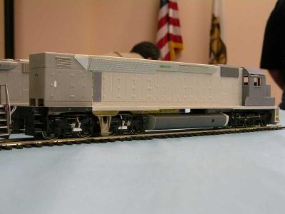 Count 'em.. SEVEN (7) Axles!!! - One of EMD's first radial truck experiments.