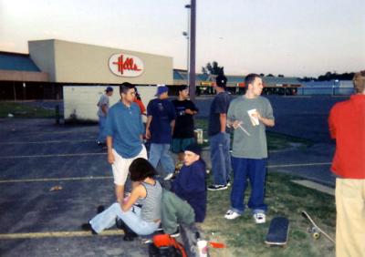 plaza crew circa 96..... skip is sitting on the curb