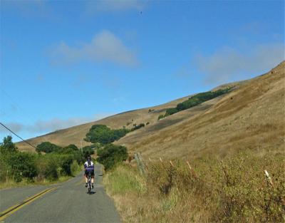 Bicyclist on West Marin Road