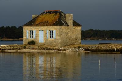 House in the Estuary of Etel River, St. Cado, Morbihan, Bretagne