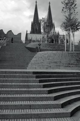 Stairway to Cologne Cathedral