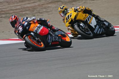 Rossi about to overtake Biaggi