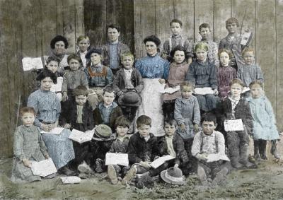 Falls Chapple School 1901 - Restored/Colorized