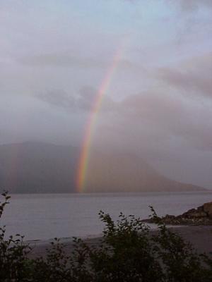 Rainbow on Turnagain Arm, from Hope Alaska