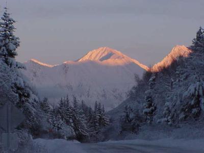 View from the end of the driveway., Hope Road, Hope Alaska