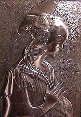 Virgin of the rocks Filippo Lippi, replica, copper 30x60cm