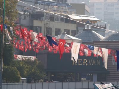 Flags in the harbour of skdar