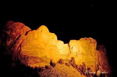 Beginning of lighting of Mt rushmore