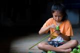 A girl and a lotus *