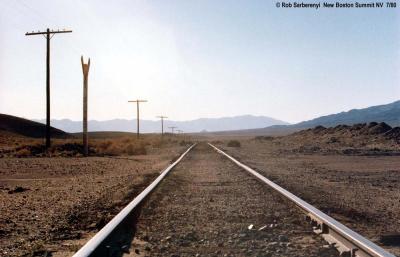 Looking down the tracks at New Boston summit