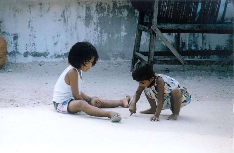 two Indian girls playing