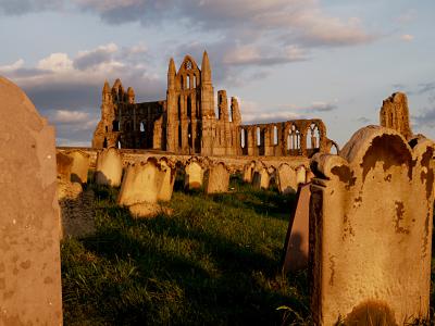 Gravestones and Whitby Abbey I