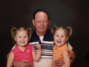 Bob and the girls (Rory in orange and Reagan in pink)