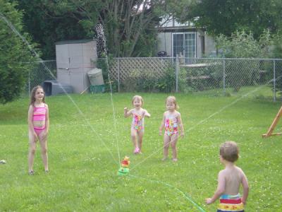 All the kids loved the sprinkler