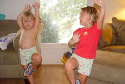 Reagan trying yoga too
